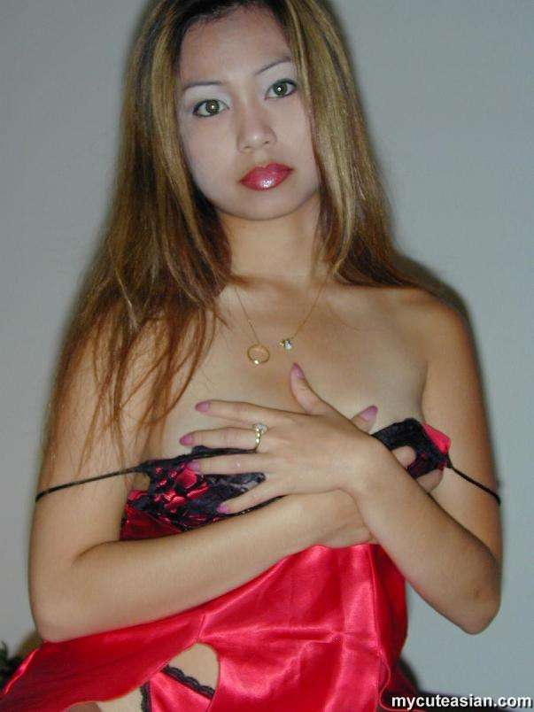 Cute Asian Striptease - MyCuteAsian filipino Asian in red lingerie striptease Pics