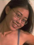 Hot asian with glasses fingering her tight asshole and pussy