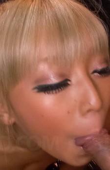 Dark skinned and glamorous blond Asian babe Rina Aina gagging and fucked
