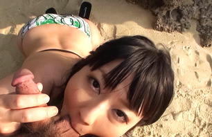 Hot POV asian blowjob with Megumi Haruka outdoors