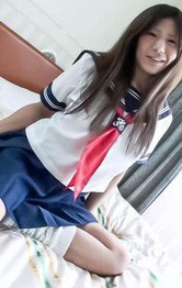 Pretty Yukari teenage school girl stripping off and masturbating